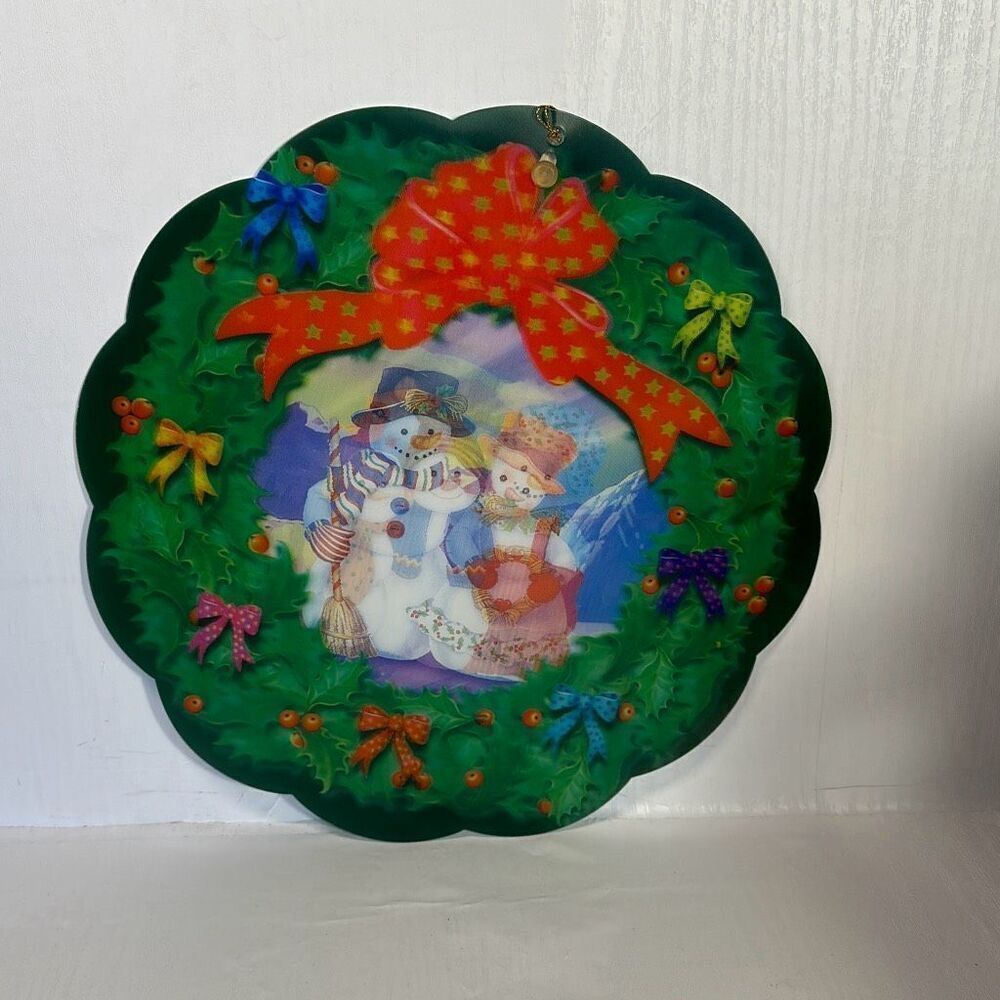 Vintage Snowman Wreath Christmas‎ decoration Stereo Vision Stereopsis Image